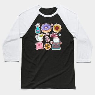 Pig Sticker Abstract Baseball T-Shirt